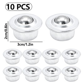 10pcs Ball Transfer Bearing Rollers,15.875MM,Steel Conveyor Bal,Round Eye Conveying Ball,Furniture Castors,Transmission,Flat Ball Roller Bearings Wheels for Machinery Furniture Hardware