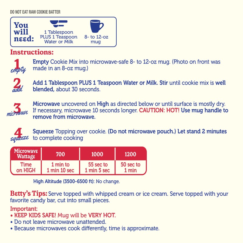 Betty Crocker Mug Treats Soft-Baked Chocolate Chip Cookie Mix with