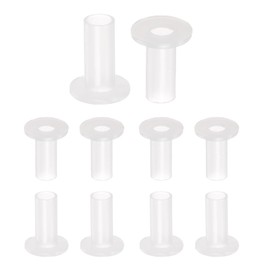 QUARKZMAN Pack of 10 Flanged Plain Bearings Plastic Bushings 8 mm Bore x 10 mm Outer Diameter x 25 mm Length Nylon Bushings, White