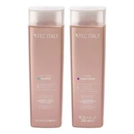 Kit Tratamiento Tec Italy Shampoo Post Color Para Cabello Rubio y Teñido y Acondicionador Lumina Matizador Para Cabello Rubio y Decolorado