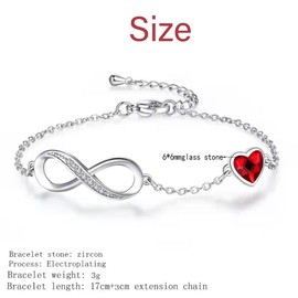 Women's Infinity Bracelet, Infinity Trend, Infinity Bracelet for Women, Infinity Heart Bracelets Crystals, Bracelet Women's Silver with Gift Box, Gifts for Women, Valentine's Day, Metal, Created