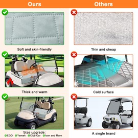 Golf Cart Seat Covers, Golf Cart Seat Covers with Front Seat 4 Pockets Anti-Slip Low Surface Adaptable Tie Rope Design 50.4''x 31.7'' for EZGO and More 2 Person Seats Golf Carts, Gray