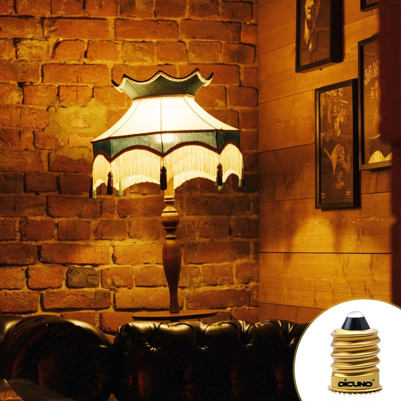 DiCUNO E14 to E12 Adapter, European to Candelabra Base Light