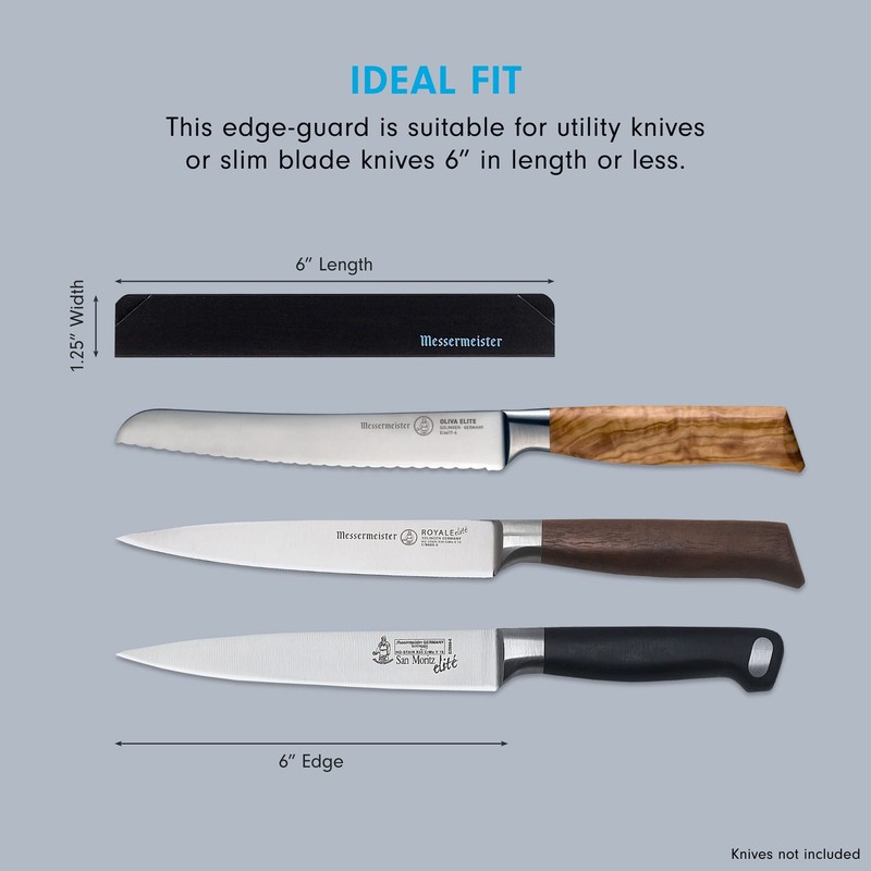 Messermeister 6” Utility Edge-Guard, Black - Fashionable & Functional Knife