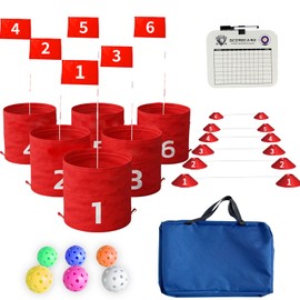 JJWYLTKB Outdoor Golf Bucket Yard Games Golf Chipping Game for Kids and Adults Outdoor Indoor Portable Backyard Golf Game for Park, Beach, Backyard, Lawn Portable Multi-Scene Bucket Golf(Pack of 6)