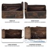 LEATHER VILLAGE Premium Leather Travel Toiletry Bag - Unisex Water-Resistant