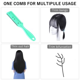 Afeitar Para Cortar El Cabello, Cortador de Pelo Peine Corte Lateral Doble Tijera Corte de Pelo Peine de Recorte con Cuchilla de Acero Inoxidable Herramienta de Limpieza del Cabello para el Cabello