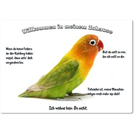 Merchandise for Fans Tin Sign / Warning Sign / Door Sign Aluminium 15 x 20 cm Welcome to My Home Motif: Inseparable / Peach Head 15 x 20 cm 01