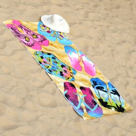 GEEZY Large Microfibre Beach Bath Towel Lightweight Sports Travel Gym Summer Towels (Flip Flops)