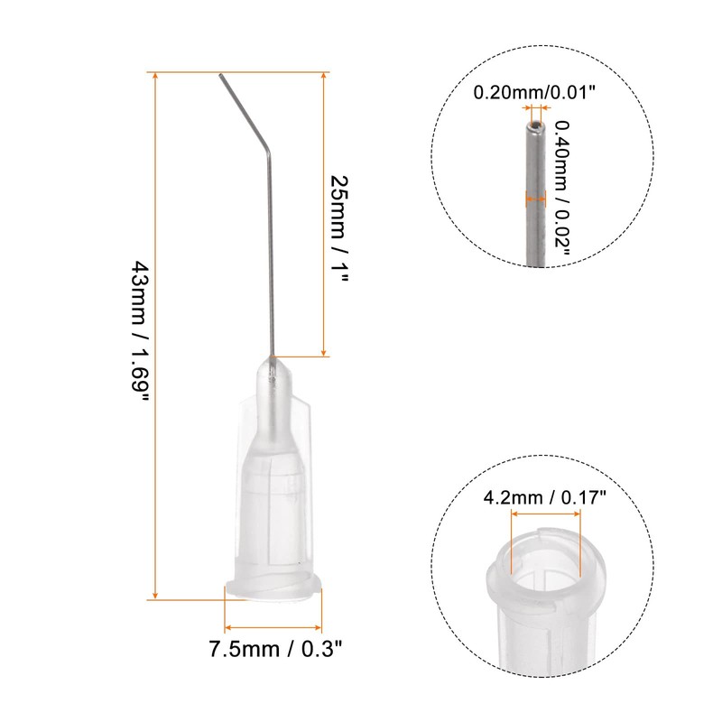 sourcing map 12pcs Blunt Tip Dispensing Needles, 27 Gauge 45