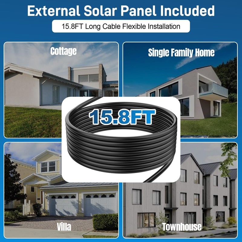 Solar Charger for Ring Doorbell, 2-in-1 Doorbell Mount with 6W