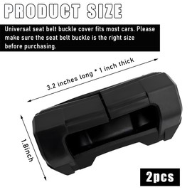 Gasedin 2 PCS Car Seat Belt Buckle Covers, Anti-Scratch Silicone Protective Cover for Car Seat Belt Snap, Universal Seat Belt Clip Elastic Guard for Most Vehicles, Car Accessories (Black)