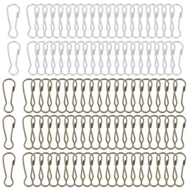 PATIKIL 100pcs 25x9.2x1.9mm Stainless Steel 304 Spring Snap Hook Metal Clip Clasps Keychain Key Ring ID Card Shower Curtain Bronze Silver