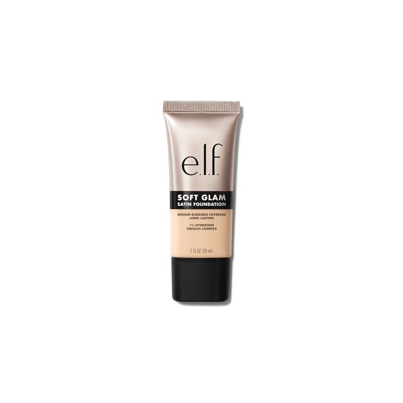 e.l.f. Soft Glam Foundation, Medium Coverage, Long-Lasting & Buildable Foundation
