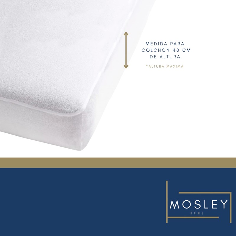 Mosley Protector de Colchón Repelente a Líquidos Color Blanco Anti