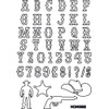Alphabets Letters Cowboy Western Wall Stencil Silhouette Reusable no 37