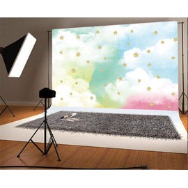 Qinunipoto Photography Backdrop 1.5x1m Cloth for Photography Photography Portrait Photography White Cloud Astrologic Birthday Party Photography Backdrop Cartoon Background Kids Photography Backdrop Sheet for Photo Studio Home Party Vinyl