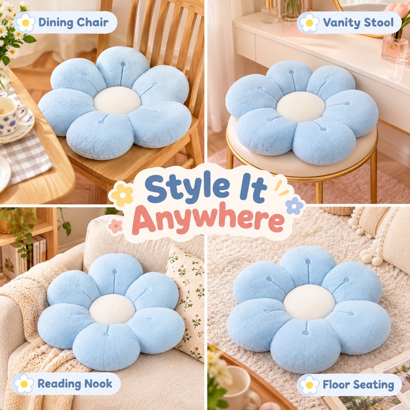 Flower-Shaped Plush Throw Pillow for Sofa and Bed – Soft