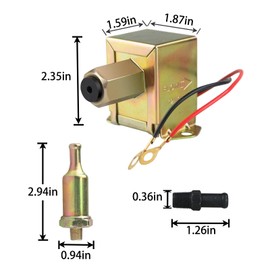Universal Electric Fuel Pump Kit 12V 4.5-7psi Gas Diesel In-Line In-Tank Electric Fuel Pump With Installation Kit Metal Solid Petro Gasoline or Diesel Engine EP014 Standard Self Priming