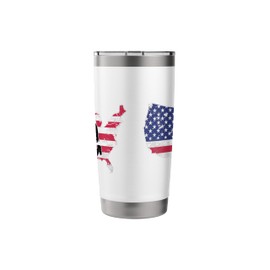 American USA Flag Dodgeball Player Silhoutte Stainless Steel Insulated Tumbler