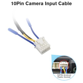 zenoruslky 10 Pin Backup Camera Cable Android Radio RCA Cable for Rear View Camera Wiring Harness Adapter
