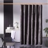 HYAWGE Velvet Dark Grey Shower Curtains for Bathroom,260 GSM Heavy