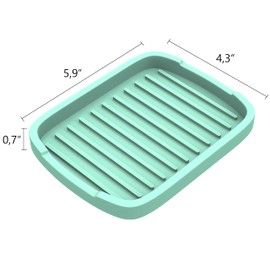 ZAPPOWARE Silicone Sponge Holder -soap Tray - 5.9" X 4.33" Set -2pcs (Light Green)