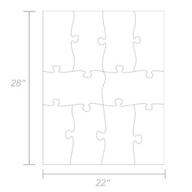 1 Blank Jigsaw Puzzle – 22 x 28 Inch, 10 Pieces – Hygloss DYI party invites, Perfect for Decorating, Kids' Activities, Arts & Crafts or Party Favors - Puzzle Pieces to Draw On for Crafts