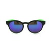 Round Keyhole Sunglasses Color Mirror Lens Spring Hinge Black Green