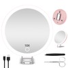 10X Magnifying Mirror with Lights, 6inch Makeup Magnifying Mirror 10X