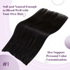 LaaVoo Natural Black Human Hair Extensions Real Remy Hair Invisible