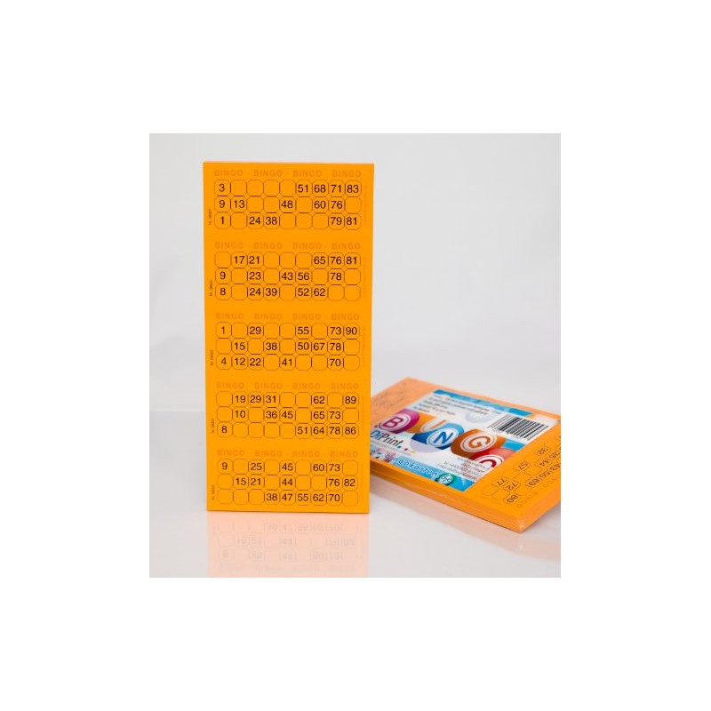 Bingo Ticket Block System 15 of 90 Balls (Orange)