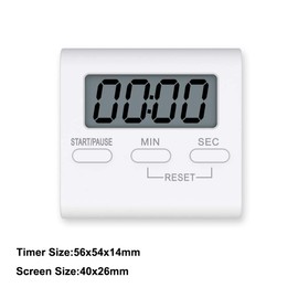 Kitchen Timer, INRIGOROUS Digital Kitchen Timer Magnetic Countdown Stopwatch Timer with Loud Alarm, Big Digit, Back Stand, Hanging Hole for Cooking, Shower, Bathroom, Kids, Classroom