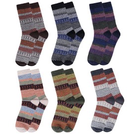 6 Pairs Mens Wool Socks Thick Warm Winter Thermal Socks for Men