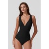 QINSEN One Piece Bathing Suit for Women Tummy Control V