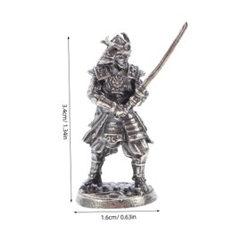 SUPVOX Japanese Samurai Warrior Figurine Miniature Decor for Home Office Cupronickel Craftsmanship Unique Collectible Asian Statue