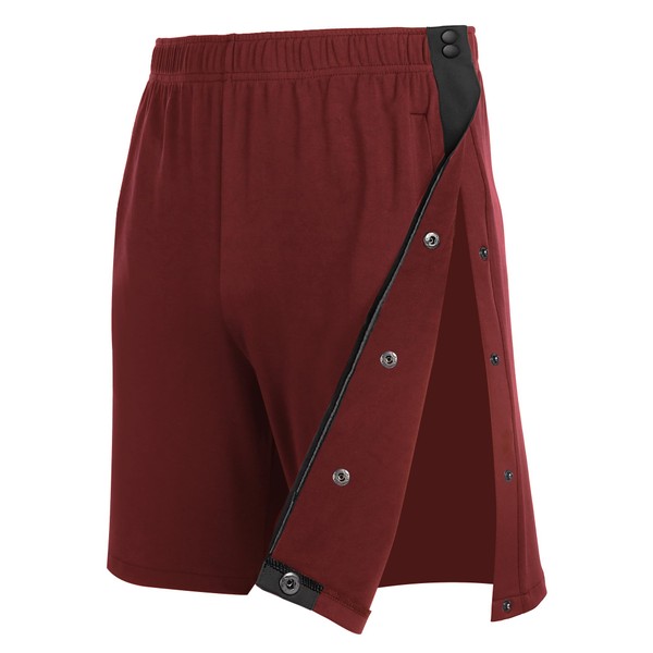 Wataxii Men's Snap Tear Away Shorts Athletic Breakaway Shorts Adaptive