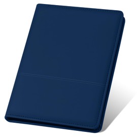 Konper Classic Padfolio/Junior Portfolio Folder Case, Business A5 Binder Organizer Notepad for Men Women, 5 x 8 Writing Pad Included, Navy Blue