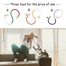 PAZ'S GIFT Cat Chew Toys - Kick & Rope Toys for Indoor Cat Interaction & Teething - 3 Pack