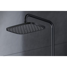 D2201E Rain Shower Head Square 30 x 21 cm Anti-limescale Choice of Colours Matt Black