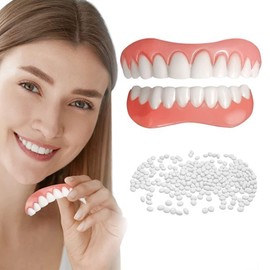 Dentures, 2 temporary dentures for men and women, dentures, dentures, dentures, self-made temporary repair dentures, for men and women, cosmetic teeth covers are naturally comfortable