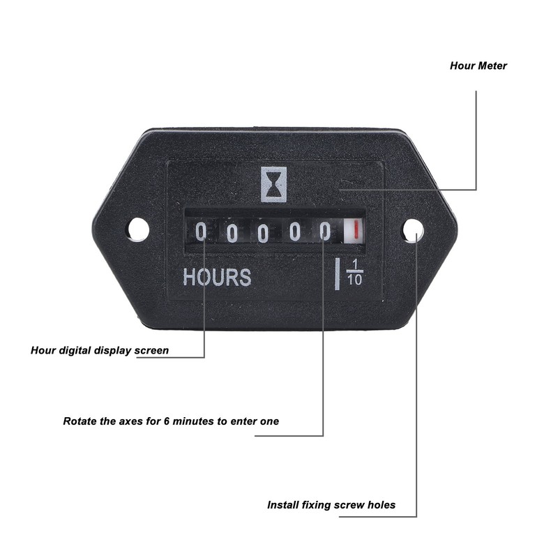 Hour Meter High Accuracy Data Storage Mechanical Hour Meter Gauge