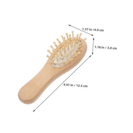 Baluue 2pcs Mini Wooden Hair Brush Detangling Comb Paddle Brush for Scalp Massage Reduces Static Portable for Women Men Boy Girl for Travel and Daily Use