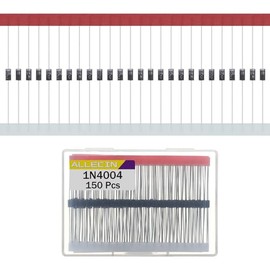 ALLECIN 1N4004 Rectifier Diode 1 A 400 V IN4004 4004 Axial 1 Amp 400 Volt Rectifier Diode Rectifier Diodes DO-41 Pack of 150