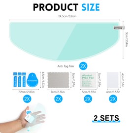 Kasoud Helmet Anti-Fog Visor Insert, 2PCS Pinlock Visor Insert, Clear Ultra Thin, Motorcycle Helmet Anti Fog, Motorcycle Anti Fog Film for All Non Pinned Open Face and Full Visors Helmet