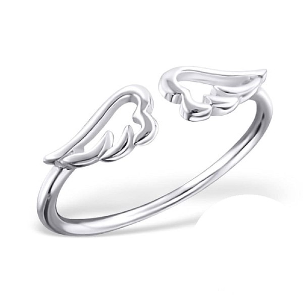 ICYROSE 925 Sterling Silver Open Angel Wings Above Knuckle Ring