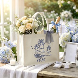 Sadnyy 6 Packs Bachelorette Beach Bags 2026 Wedding Welcome Party Favors 14.6'' x 10.6'' x 6'' Bridesmaid Tote Bags for Last Toast on the Coast Gifts Summer Beach Bridal Shower Coastal Party Supplies