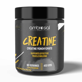 Ambrosial Creatine Monohydrate 450mg | Pure Muscle Power Boost | Enhance Strength & Endurance Naturally |Creatine Supplement for Fitness & Bodybuilding | Non-GMO & Gluten-Free | 90 Servings