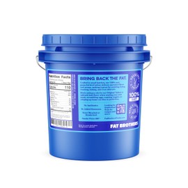 Fat Brothers Original Grass-Fed Beef Tallow, USA Made and Sourced, 100% Suet, 7.2 Lbs Pail, No Added Hormones or Antibiotics, For Cooking, Frying, Baking, Skincare, & More