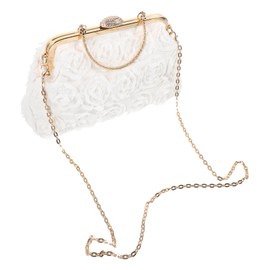 BESPORTBLE Elegant Evening Clutch Bag for Women Floral Design Crossbody Purse with Chain for Parties Weddings and Special Occasions Capacity for Essentials